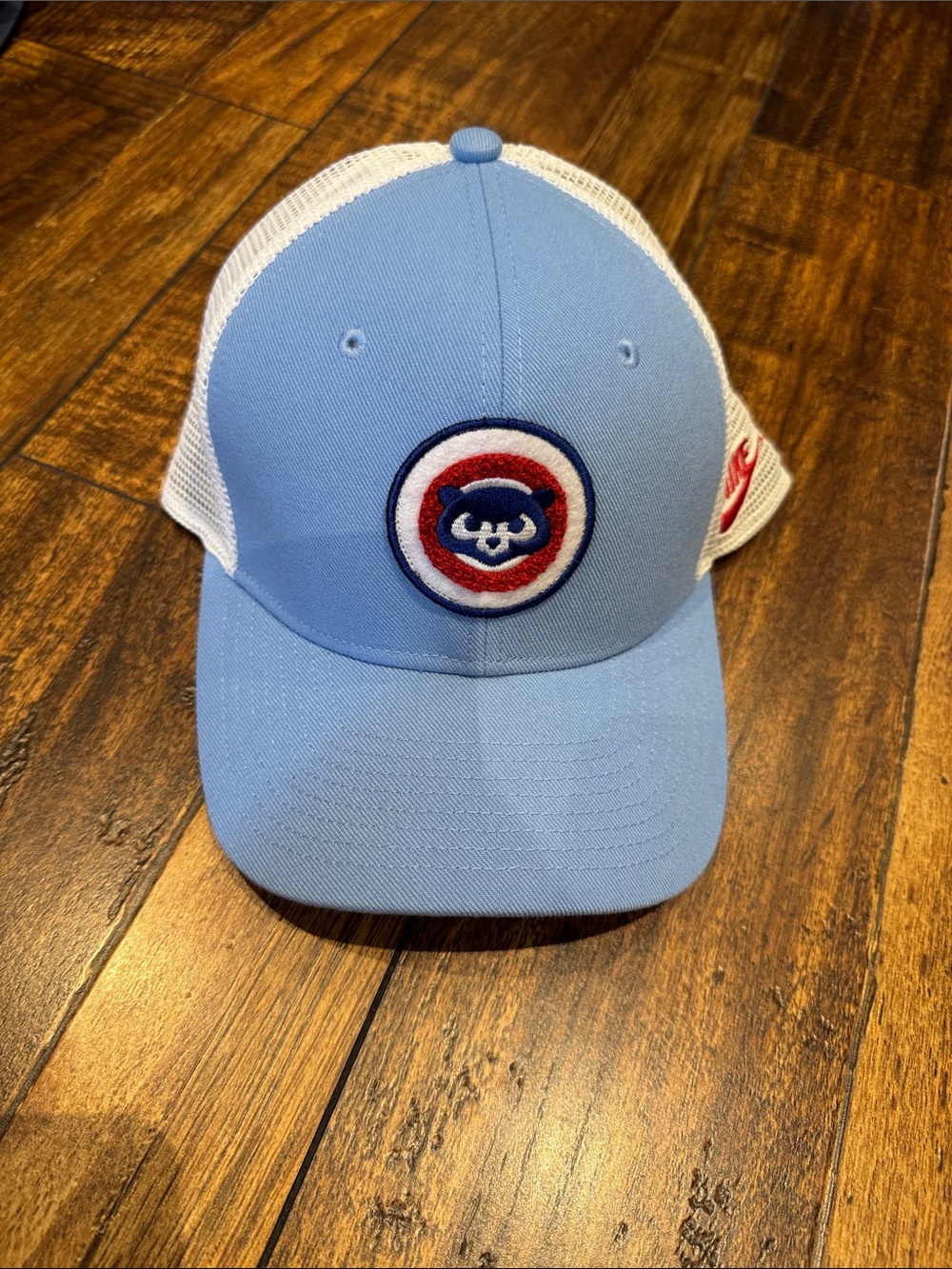 Men's Nike Chicago Cubs Nike Light Blue Cooperstown Collection Rise Trucker